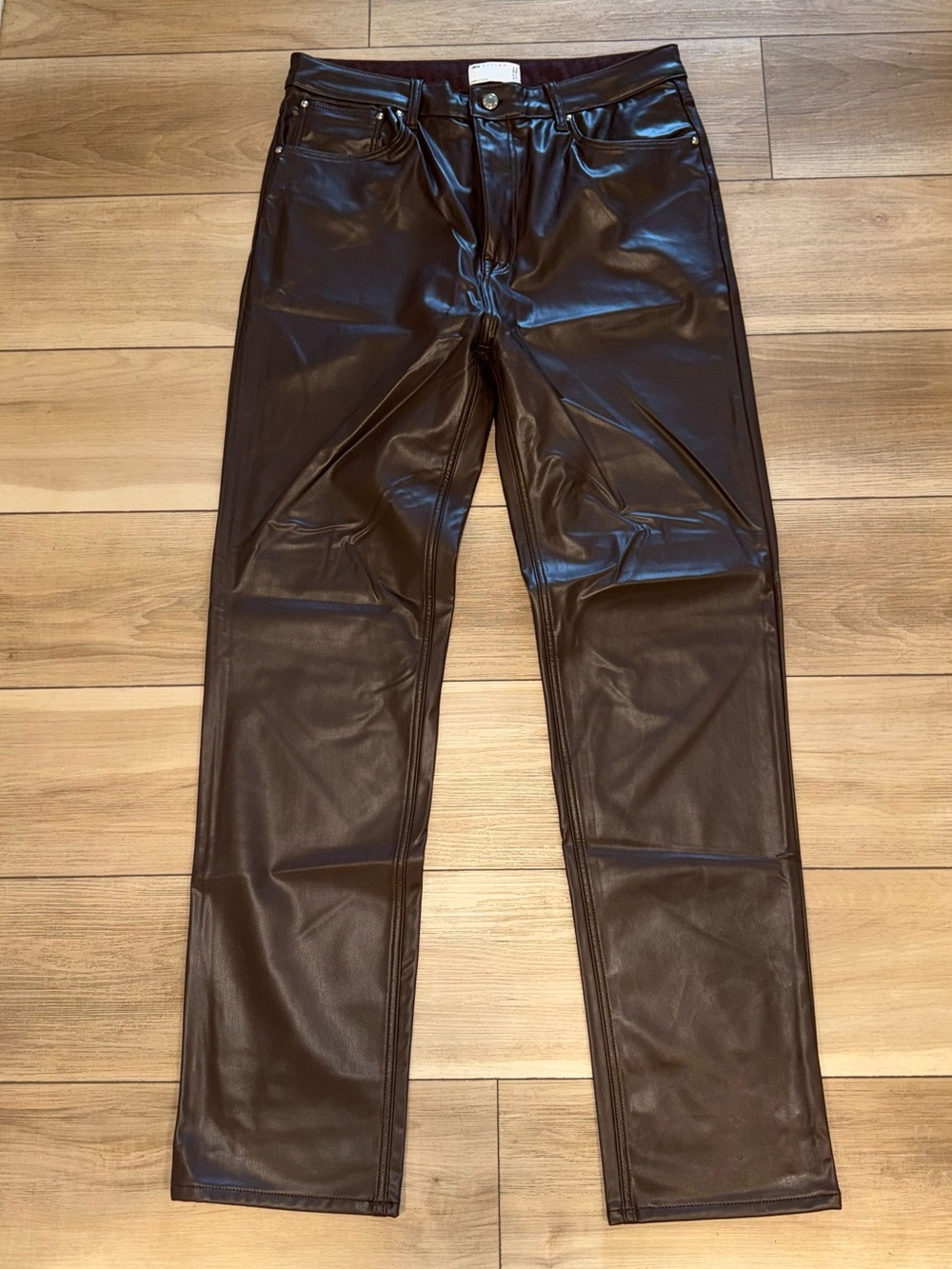 ASOS Men's Straight Faux Leather Pants - Black